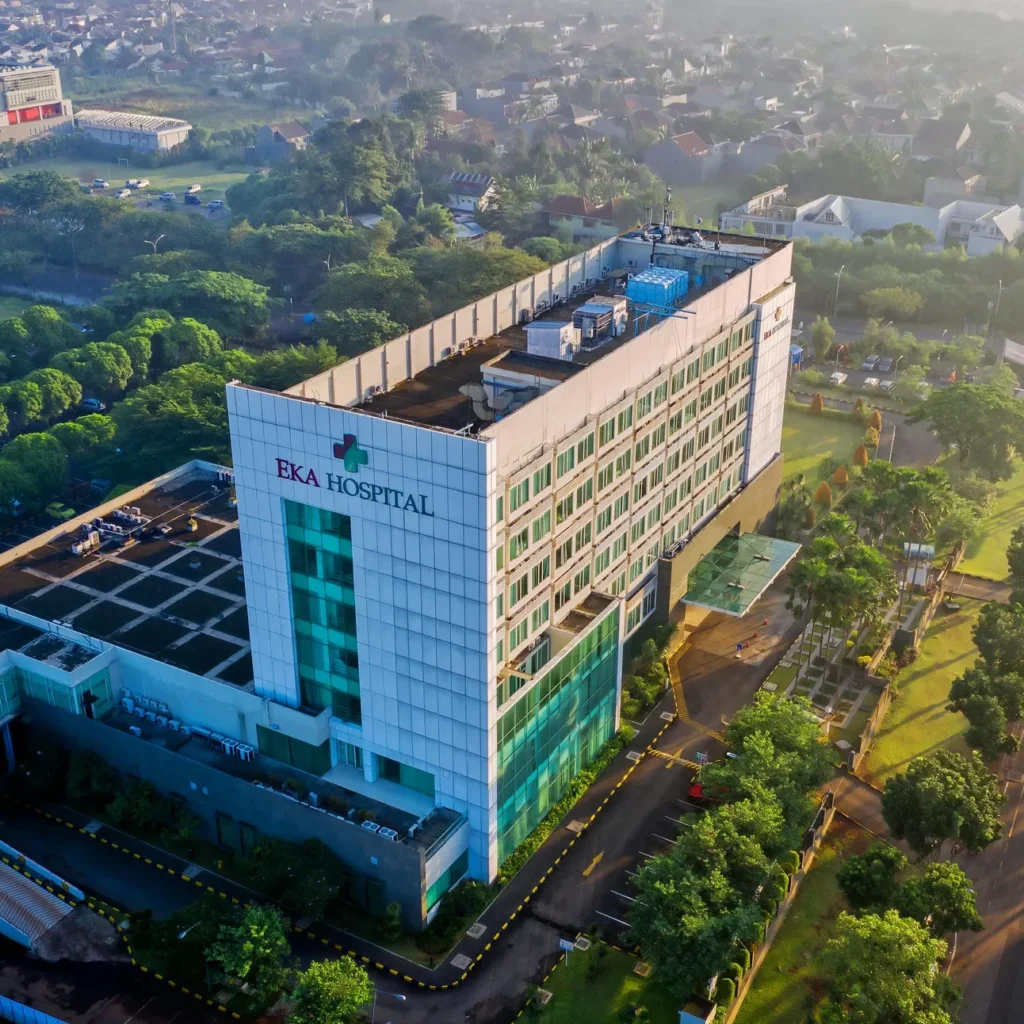Aerial image of a hospital